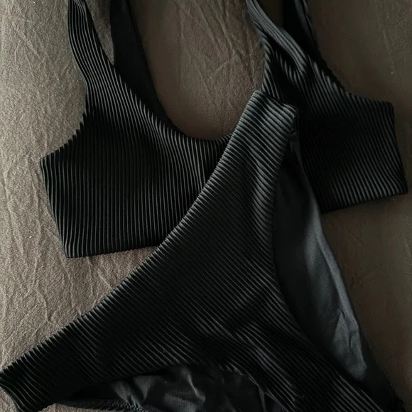 COS Ribbed Black Bikini Set - Picture 1 of 5
